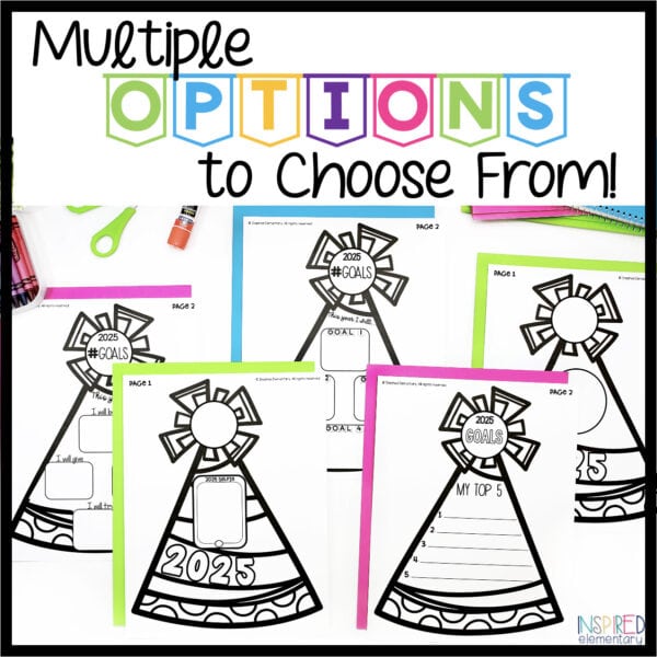 New Years 2025 Goals Hats 3D Writing Activity - Image 3